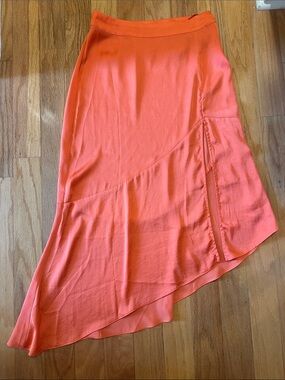 Free People Coral Asymmetrical Midi Skirt
